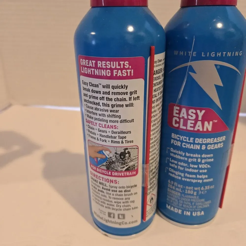 2 New White Lightning Easy Clean 6 Oz Degreaser For Bicycle‎ Chain & Gears